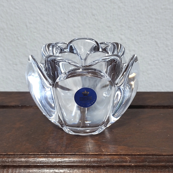 Royal Copenhagen Crystal Lotus Flower Tealight Candle Holder made in Denmark - Picture 2 of 8